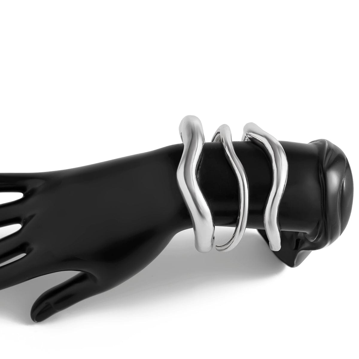 Minimalist 3Pcs Curved Open Bangle Bracelet Set - ArtGalleryZen