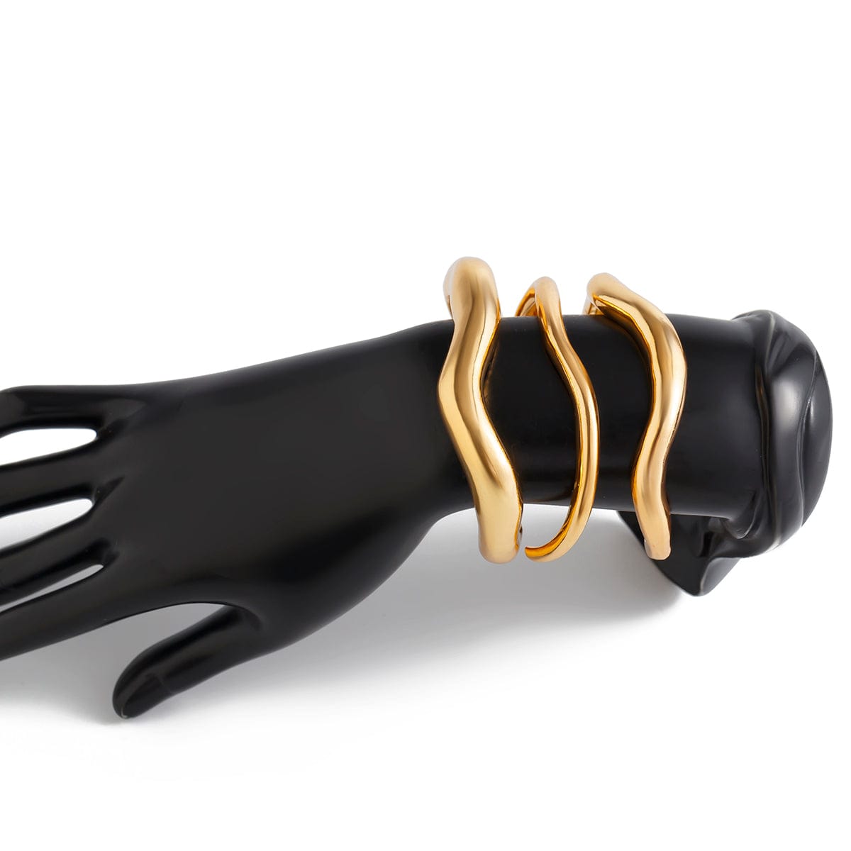 Minimalist 3Pcs Curved Open Bangle Bracelet Set - ArtGalleryZen