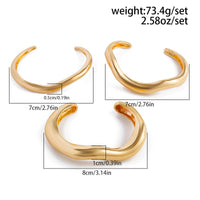 Thumbnail for Minimalist 3Pcs Curved Open Bangle Bracelet Set