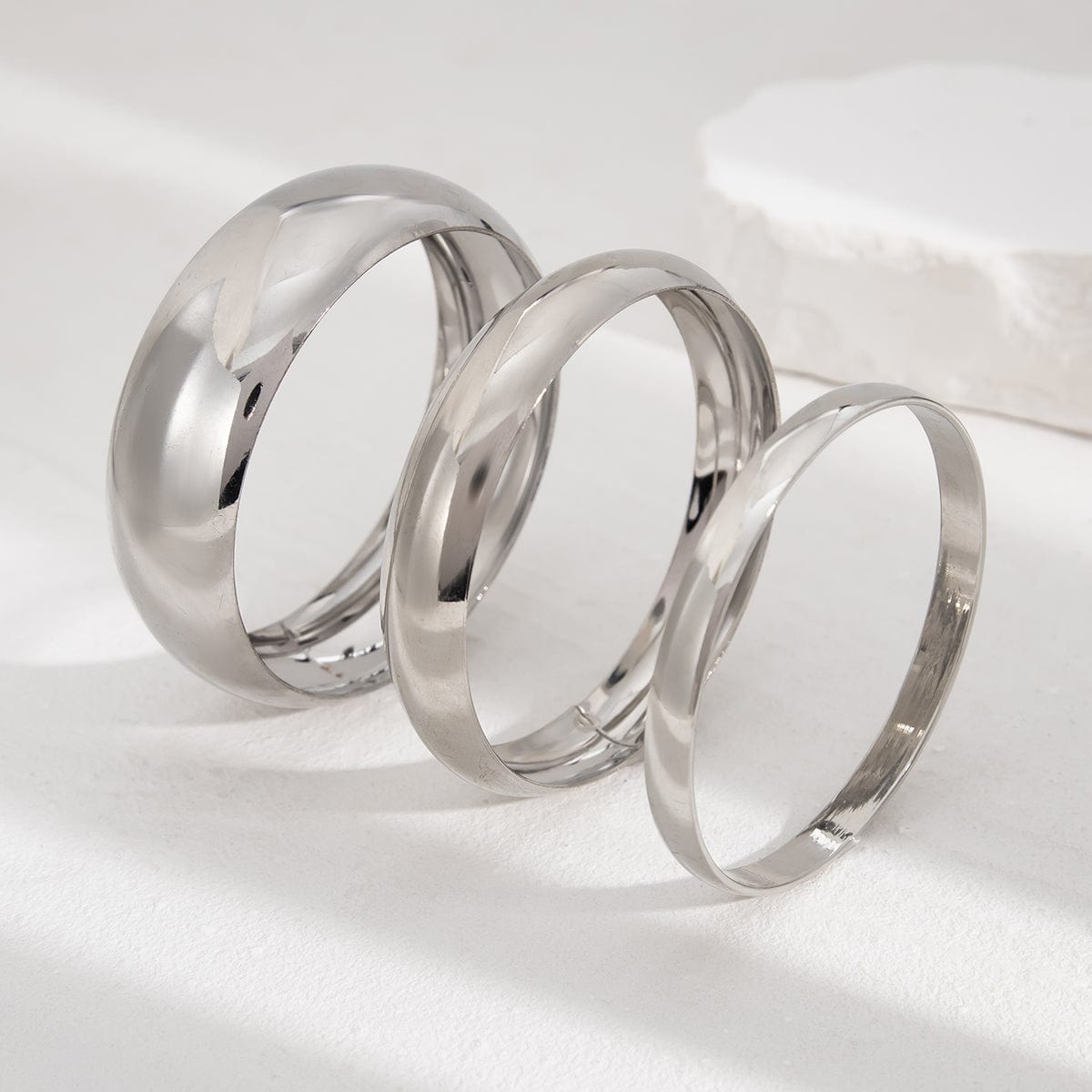 Minimalist 3pcs Glossy Bangle Bracelet Set