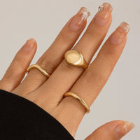 Thumbnail for Minimalist 3Pcs Glossy Curved Ring Set