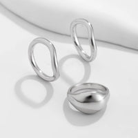 Thumbnail for Minimalist 3Pcs Glossy Curved Ring Set