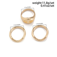 Thumbnail for Minimalist 3Pcs Glossy Curved Ring Set