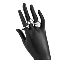 Thumbnail for Minimalist 3pcs Gold Silver Plated Asymmetric Curved Ring Set - ArtGalleryZen