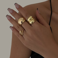 Thumbnail for Minimalist 3pcs Gold Silver Plated Chunky Open Ring Set