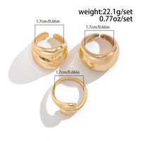 Thumbnail for Minimalist 3pcs Gold Silver Plated Chunky Open Ring Set