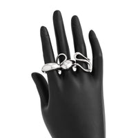 Thumbnail for Minimalist 3pcs Gold Silver Plated Curved Hollow Ring Set - ArtGalleryZen