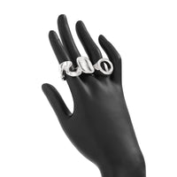 Thumbnail for Minimalist 3pcs Hollow Pleated Square Open Ring Set - ArtGalleryZen