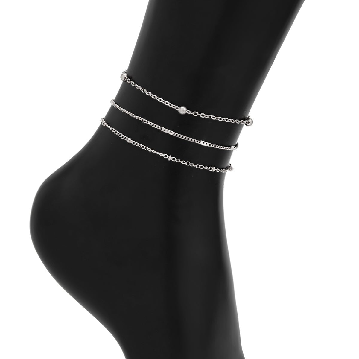 Minimalist 3pcs Saturn Chain Anklet Set - ArtGalleryZen