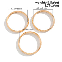 Thumbnail for Minimalist 3pcs Textured Cut Surface Bangle Bracelet Set