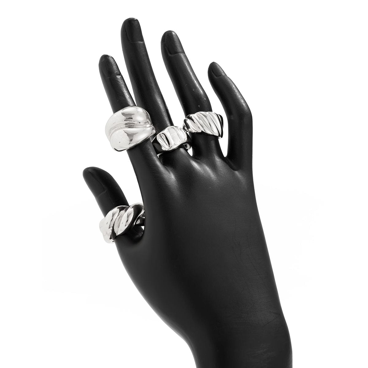 Minimalist 4pcs Glossy Twisted Stackable Ring Set - ArtGalleryZen