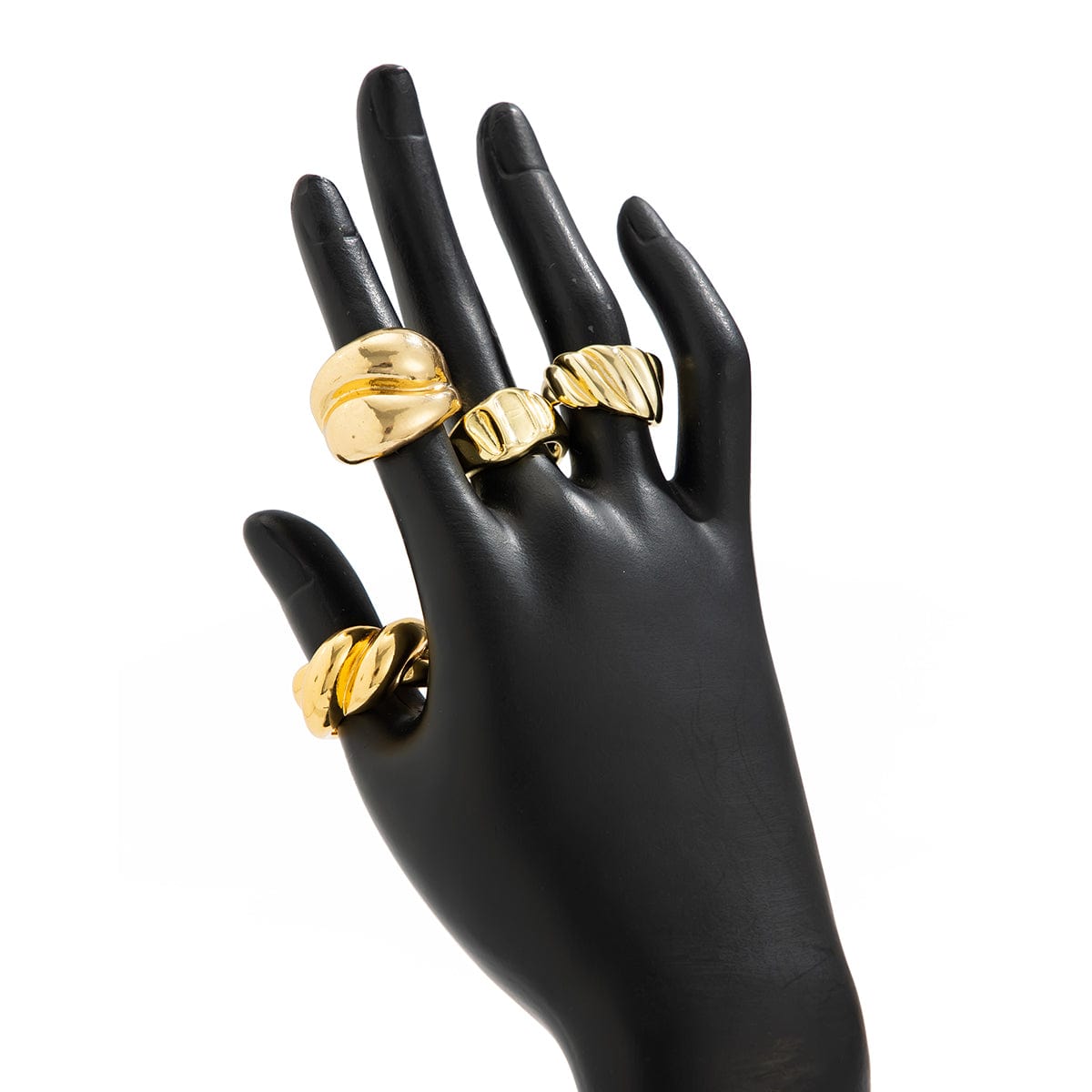 Minimalist 4pcs Glossy Twisted Stackable Ring Set - ArtGalleryZen