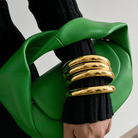 Thumbnail for Minimalist 4pcs Gold Silver Plated Glossy Bangle Bracelet Set - ArtGalleryZen