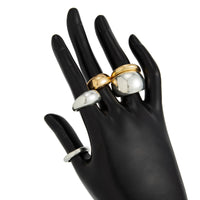 Thumbnail for Minimalist 5pcs Gold Silver Tone Glossy Chunky Ring Set - ArtGalleryZen