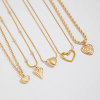 Thumbnail for Minimalist 5pcs Relief Hollow Heart Pendant Rope Saturn Chain Necklace Set - ArtGalleryZen