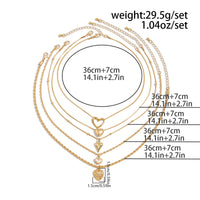 Thumbnail for Minimalist 5pcs Relief Hollow Heart Pendant Rope Saturn Chain Necklace Set - ArtGalleryZen