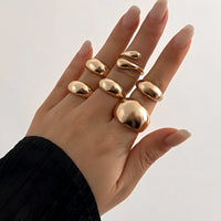 Thumbnail for Minimalist 6pcs Gold Silver Plated Stackable Open Ring Set - ArtGalleryZen