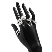 Thumbnail for Minimalist 6pcs Gold Silver Plated Stackable Open Ring Set - ArtGalleryZen