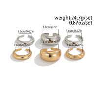 Thumbnail for Minimalist 6pcs Gold Silver Tone Glossy Ring Set - ArtGalleryZen