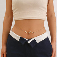 Thumbnail for Minimalist Abstract Ribbon Pattern Belly Chain