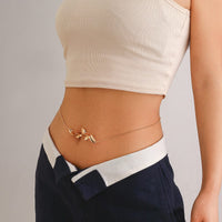 Thumbnail for Minimalist Abstract Ribbon Pattern Belly Chain