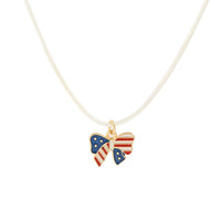 Thumbnail for Minimalist American Flag Element Pendant Wax Cord Necklace - ArtGalleryZen