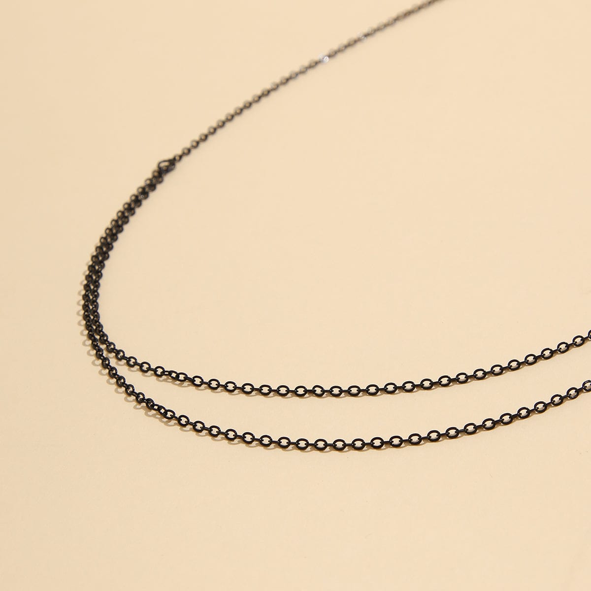 Minimalist Black Layered Cable Waist Chain