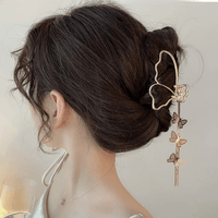 Thumbnail for Minimalist Butterfly Chain Tassel Chignon Claw Clip Hair Clip - ArtGalleryZen