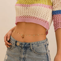 Thumbnail for Minimalist Butterfly Tassel Navel Piercing Belly Chain