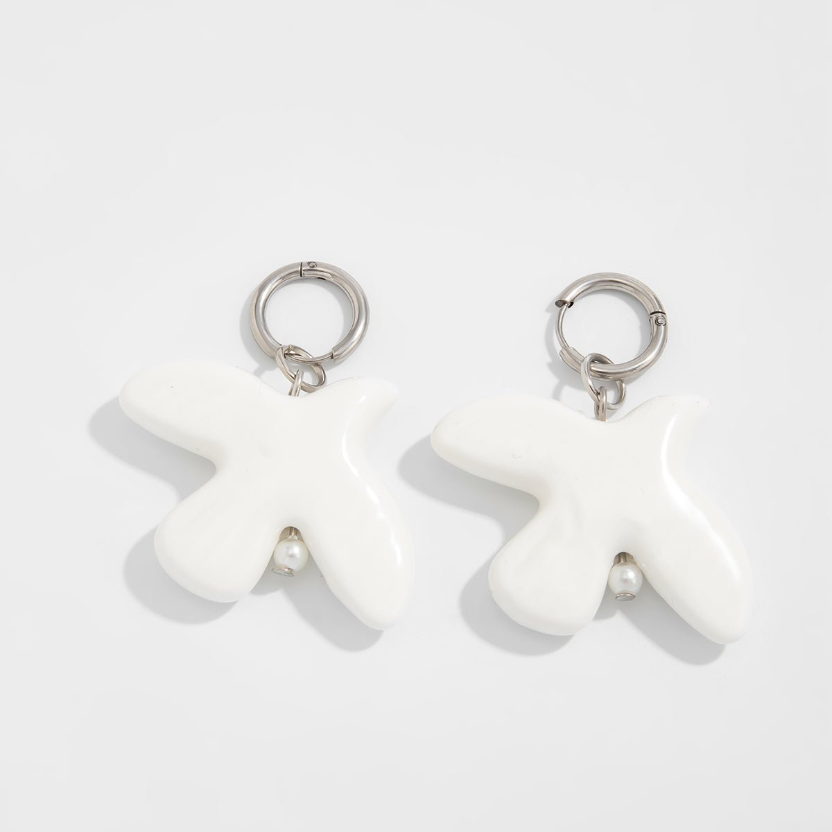 Minimalist Ceramic Peace Dove Pendant Necklace Earrings - ArtGalleryZen