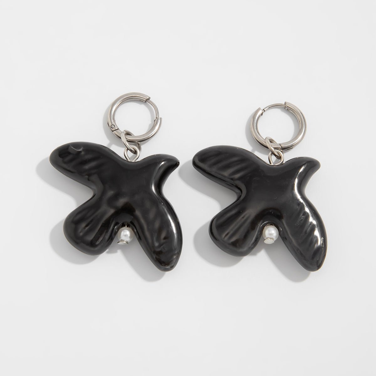 Minimalist Ceramic Peace Dove Pendant Necklace Earrings - ArtGalleryZen