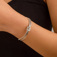 Thumbnail for Minimalist Chic Double Row Knotted Bangle Bracelet