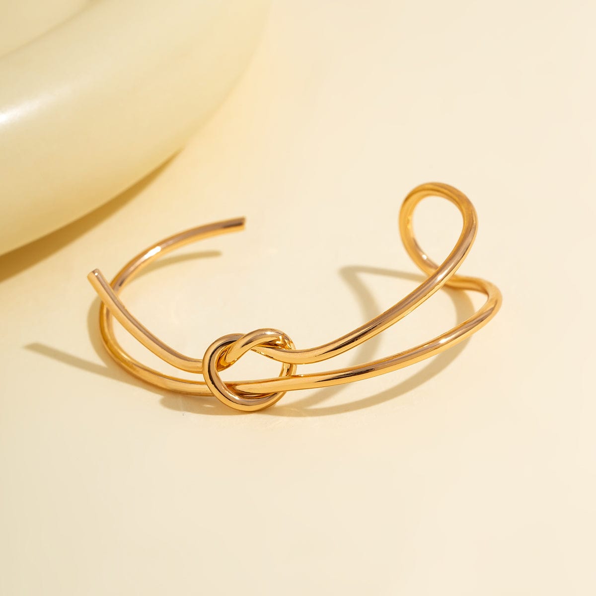 Minimalist Chic Double Row Knotted Bangle Bracelet