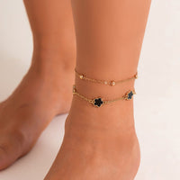 Thumbnail for Minimalist Chic Enamel Flower Saturn Chain Anklet Set