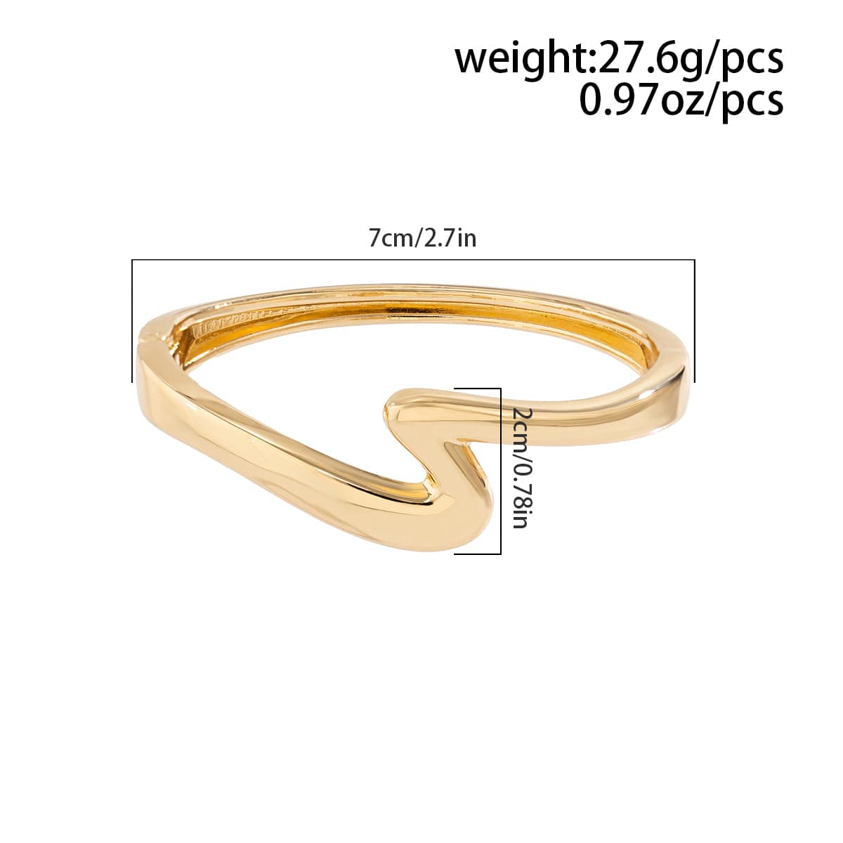 Minimalist Chic Lightning Pattern Bangle Bracelet - ArtGalleryZen