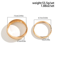 Thumbnail for Minimalist Chunky 2Pcs Gold Silver Pleated Bangle Bracelet Set - ArtGalleryZen