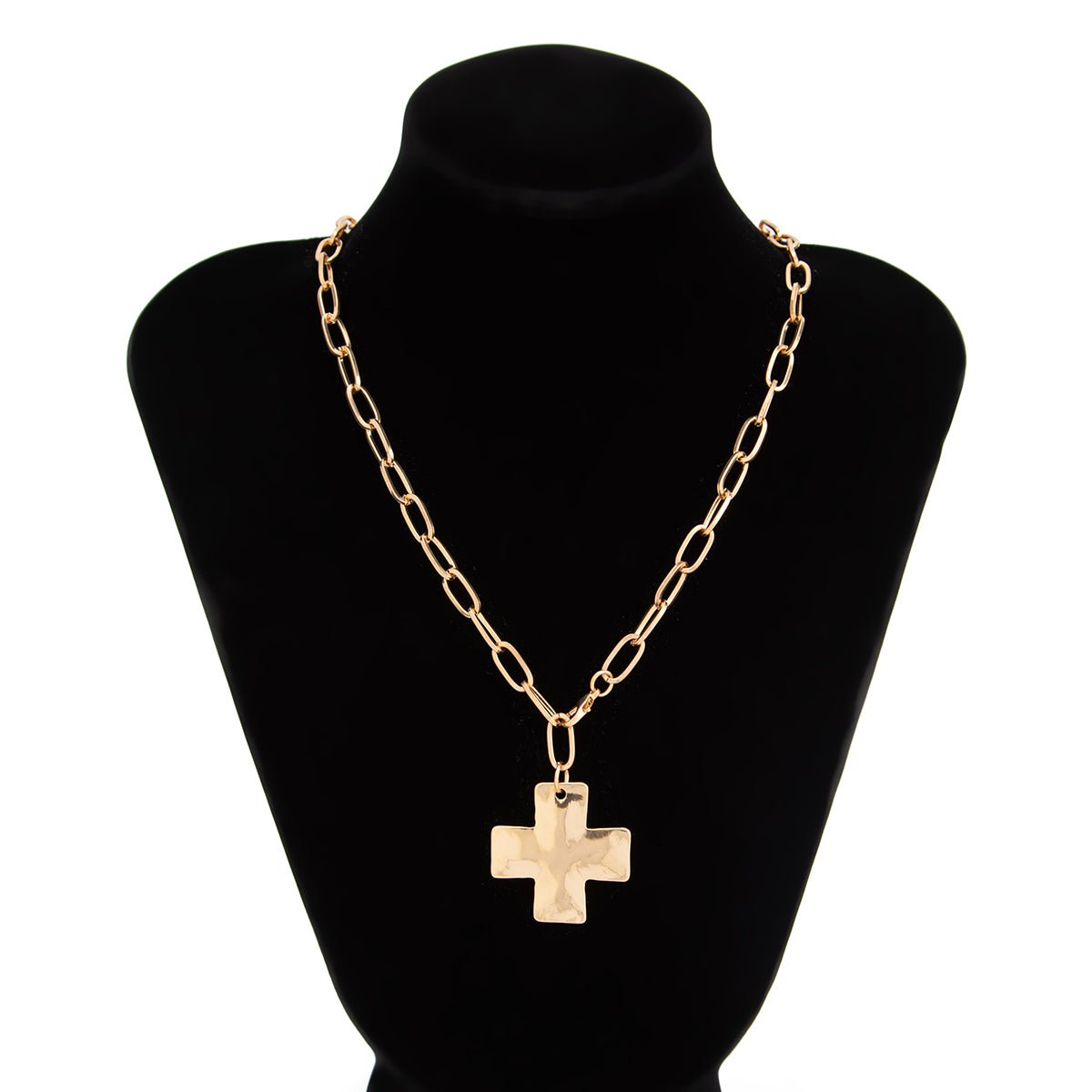Minimalist Chunky Cross Pendant Cable Chain Necklace - ArtGalleryZen