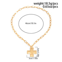 Thumbnail for Minimalist Chunky Cross Pendant Cable Chain Necklace - ArtGalleryZen