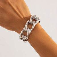 Thumbnail for Minimalist Chunky Curb Chain Shape Bangle Bracelet