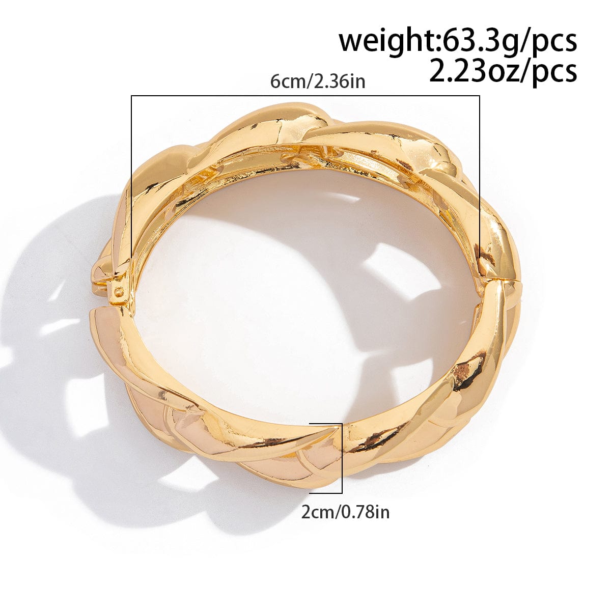 Minimalist Chunky Curb Chain Shape Bangle Bracelet