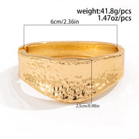 Thumbnail for Minimalist Chunky Curved Hammered Wide Cuff Bangle Bracelet