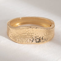 Thumbnail for Minimalist Chunky Curved Hammered Wide Cuff Bangle Bracelet