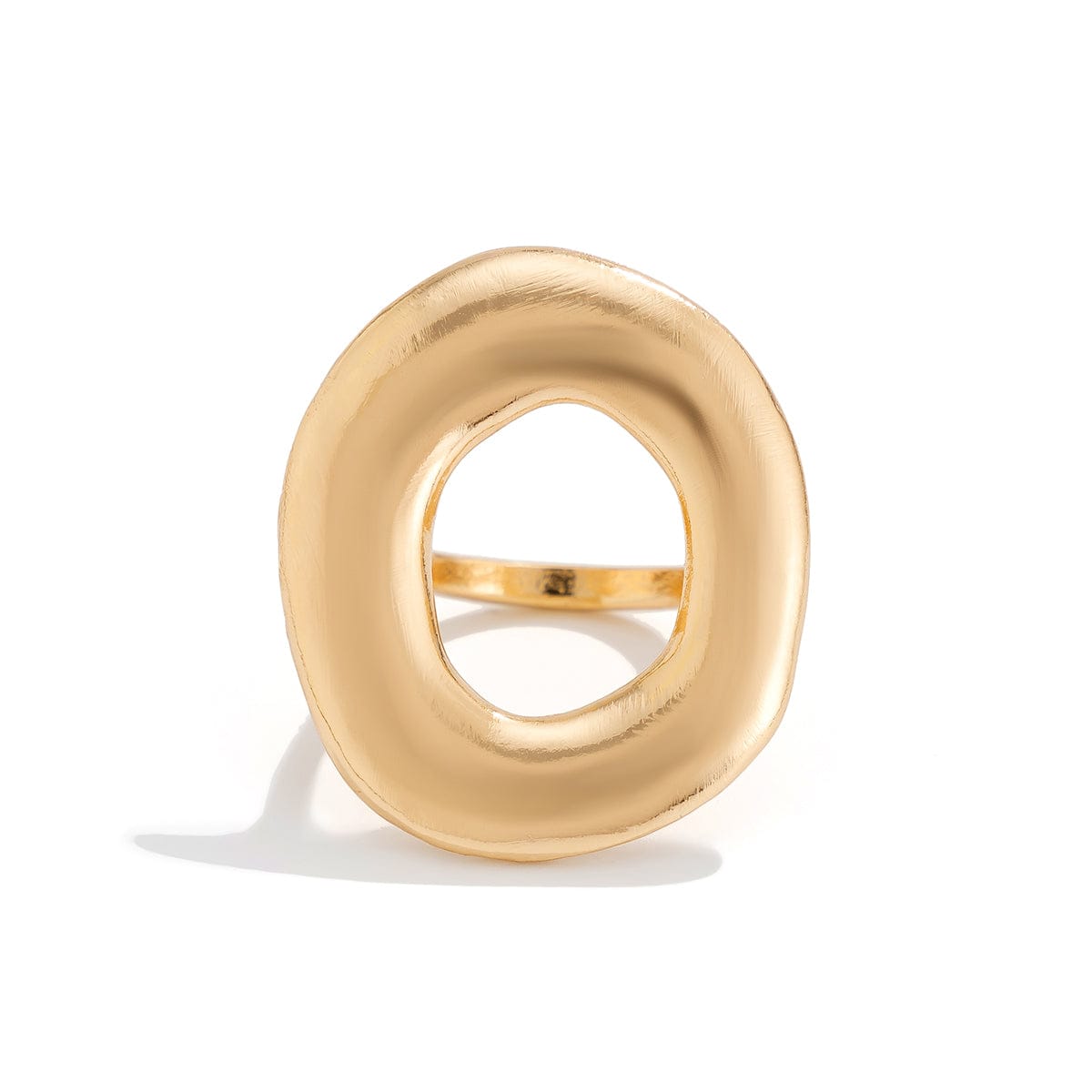 Minimalist Chunky Gold Silver Tone O Shaped Ring