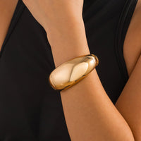 Thumbnail for Minimalist Chunky Gold Tone Glossy Bangle Bracelet