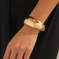 Thumbnail for Minimalist Chunky Gold Tone Glossy Bangle Bracelet