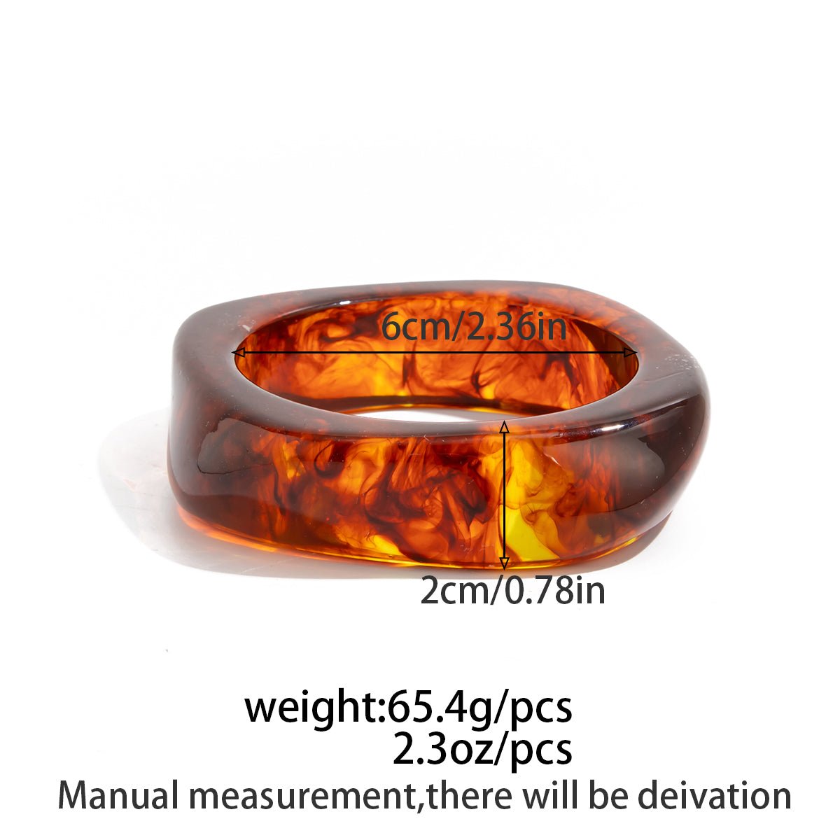 Minimalist Chunky Gold Tone Square Resin Bangle Bracelet Set - ArtGalleryZen