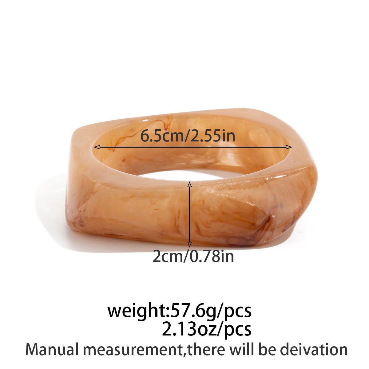 Minimalist Chunky Gold Tone Square Resin Bangle Bracelet Set - ArtGalleryZen