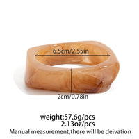 Thumbnail for Minimalist Chunky Gold Tone Square Resin Bangle Bracelet Set - ArtGalleryZen