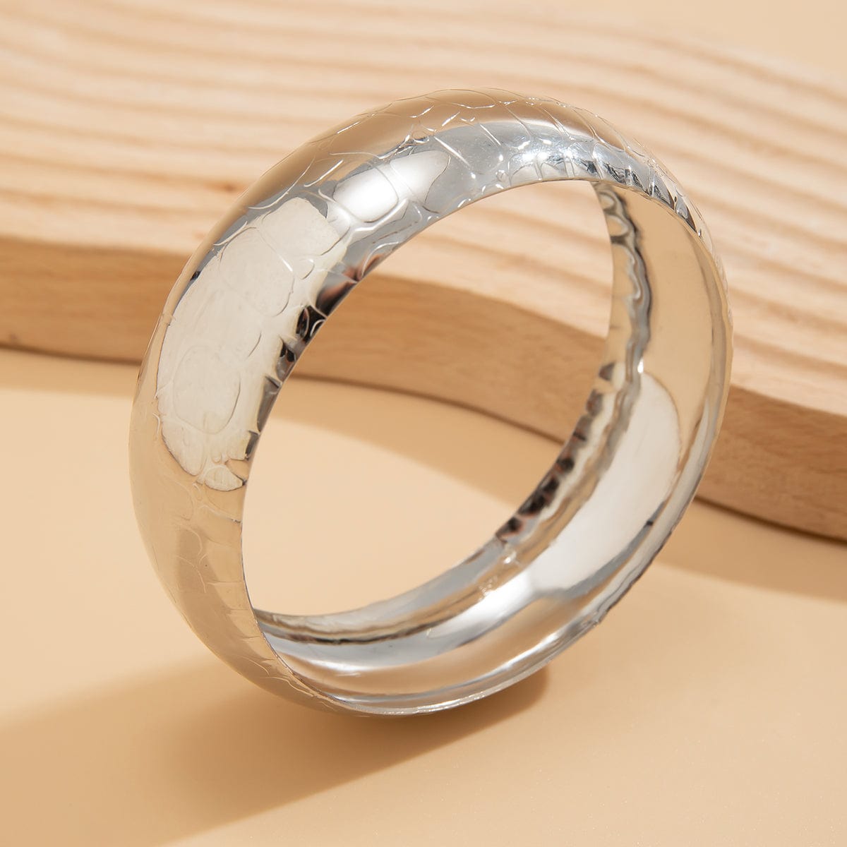 Minimalist Chunky Snake Pattern Open Wide Cuff Bangle Bracelet