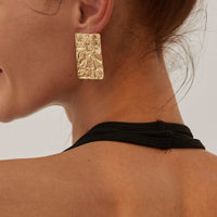 Thumbnail for Minimalist Chunky Textured Square Stud Earrings - ArtGalleryZen